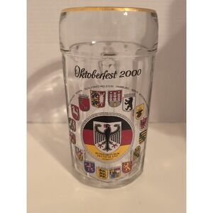 Vtg. Oktoberfest 2000 Bundesrepublik Deutschland Germany Glass Beer Mug‎ Stein